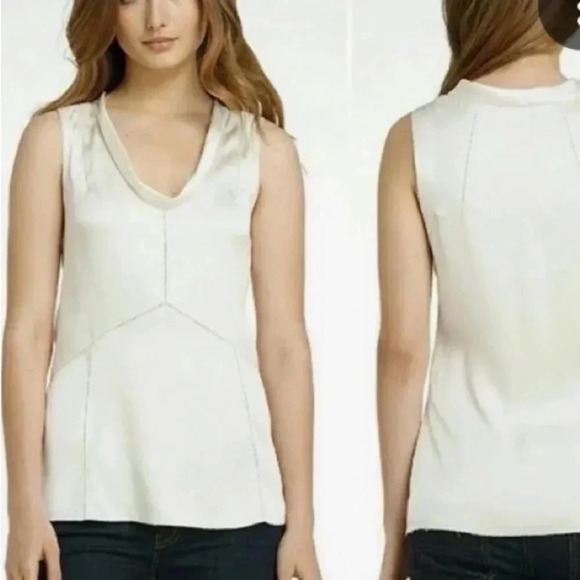 Tory Burch Tops - Tory Burch silk ivory cream top Sz 10 freshly dry cleaned